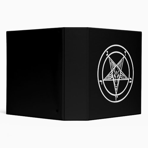 Baphomet Inverted Pentagram Goat Satanic Logo 3 Ring Binder