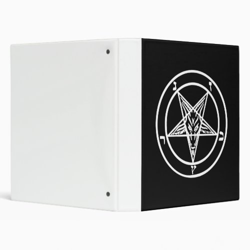 Baphomet Inverted Pentagram Goat Satanic Logo 3 Ring Binder