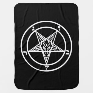 Baphomet Inverted Pentagram Goat Satanic Logo Baby Blanket
