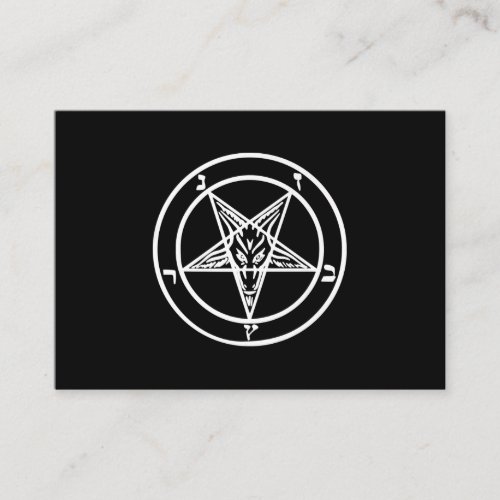 Baphomet Inverted Pentagram Goat Satanic Logo Business Card