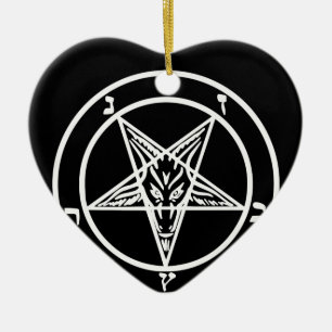 Baphomet Inverted Pentagram Goat Satanic Logo Ceramic Ornament