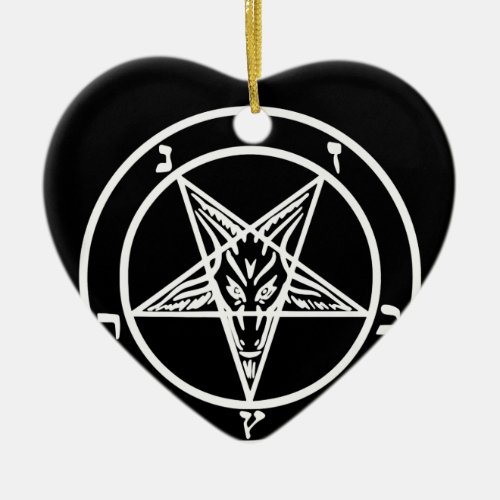 Baphomet Inverted Pentagram Goat Satanic Logo Ceramic Ornament