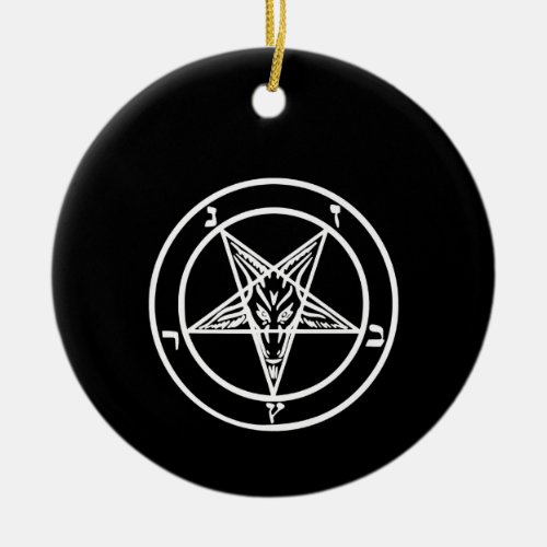 Baphomet Inverted Pentagram Goat Satanic Logo Ceramic Ornament
