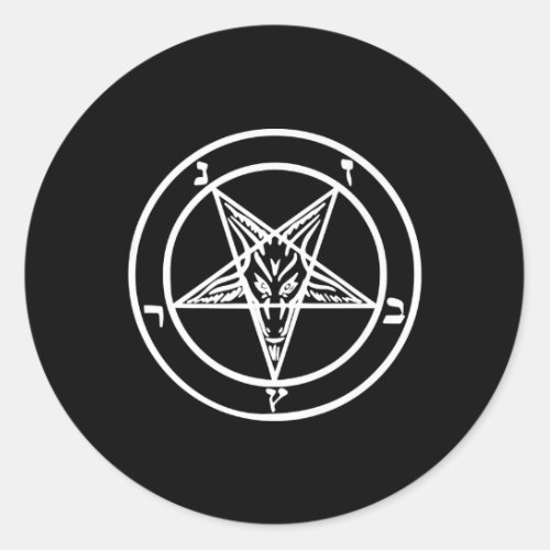 Baphomet Inverted Pentagram Goat Satanic Logo Classic Round Sticker