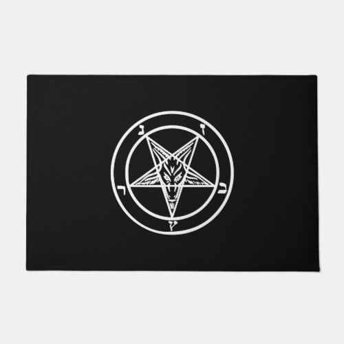 Baphomet Inverted Pentagram Goat Satanic Logo Doormat