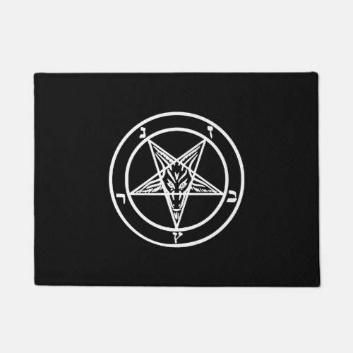 Baphomet Inverted Pentagram Goat Satanic Logo Doormat