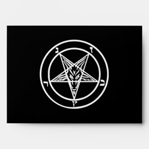 Baphomet Inverted Pentagram Goat Satanic Logo Envelope