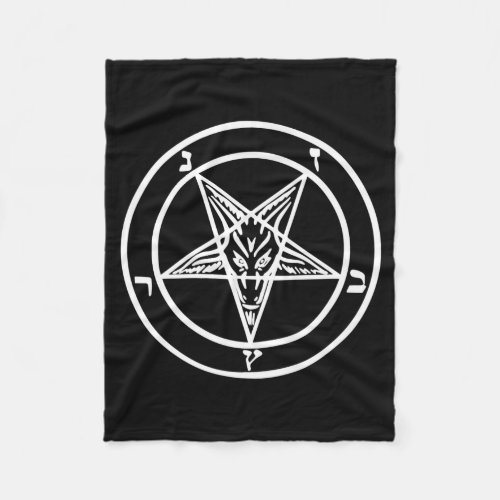 Baphomet Inverted Pentagram Goat Satanic Logo Fleece Blanket