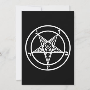 Baphomet Inverted Pentagram Goat Satanic Logo Holiday Card