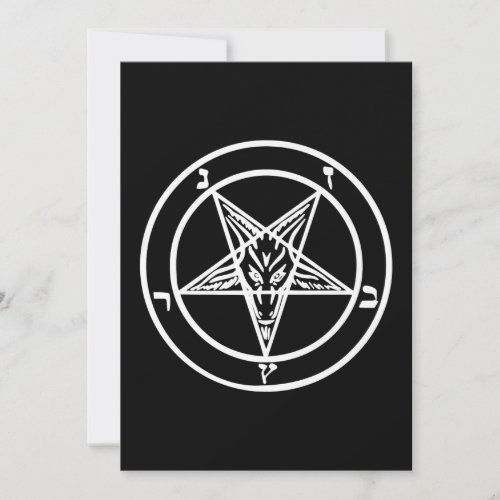Baphomet Inverted Pentagram Goat Satanic Logo Holiday Card