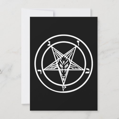Baphomet Inverted Pentagram Goat Satanic Logo Invitation