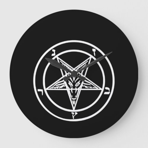 Baphomet Inverted Pentagram Goat Satanic Logo Large Clock