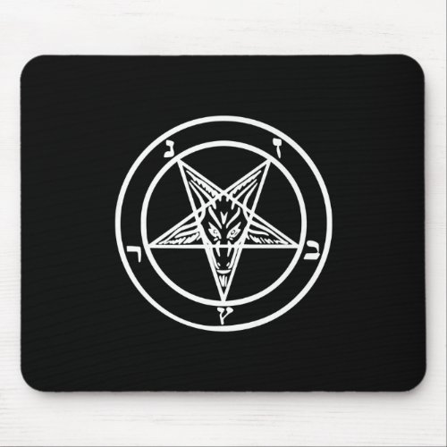 Baphomet Inverted Pentagram Goat Satanic Logo Mouse Pad