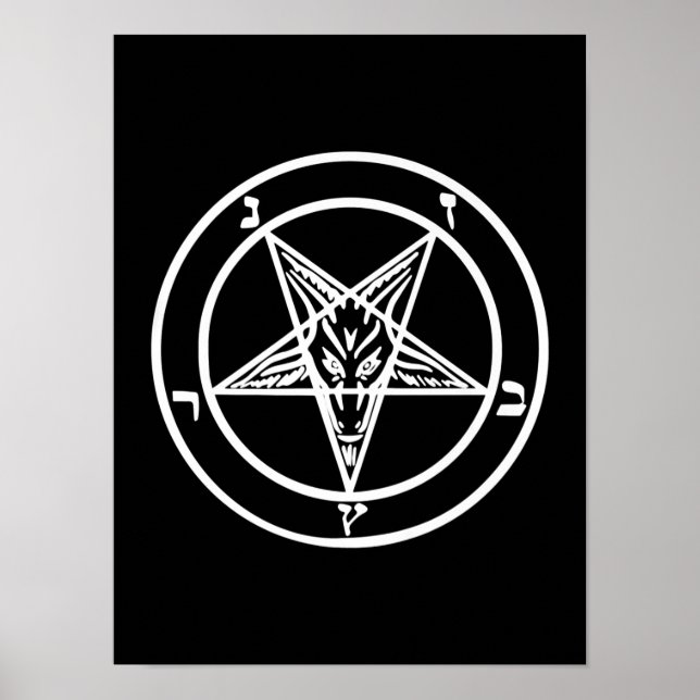 Baphomet Inverted Pentagram Goat Satanic Logo Poster (Front)