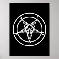 Baphomet Inverted Pentagram Goat Satanic Logo