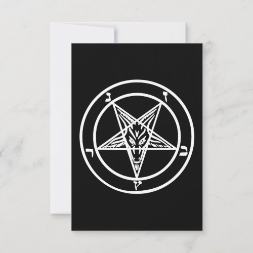 Baphomet Inverted Pentagram Goat Satanic Logo RSVP Card
