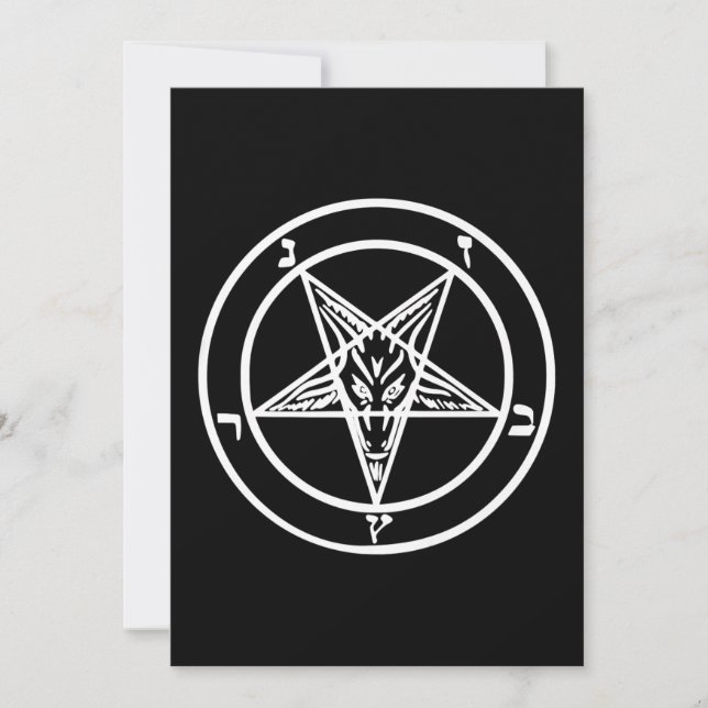 Baphomet Inverted Pentagram Goat Satanic Logo Save The Date (Front)