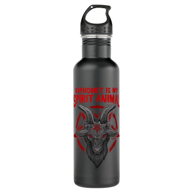 Baphomet Is My Spirit Animal I Satanic Occult Goat Stainless Steel Water Bottle (Front)