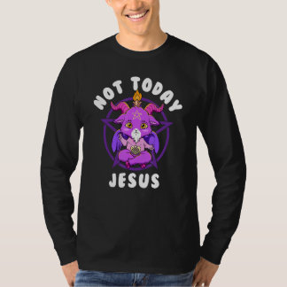 Baphomet Not Today Jesus Esoteric Cute Satanic Goa T-Shirt