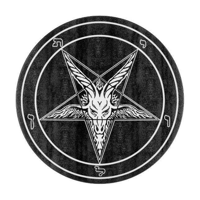 Baphomet Old Glass Cutting Board 12" (Front)