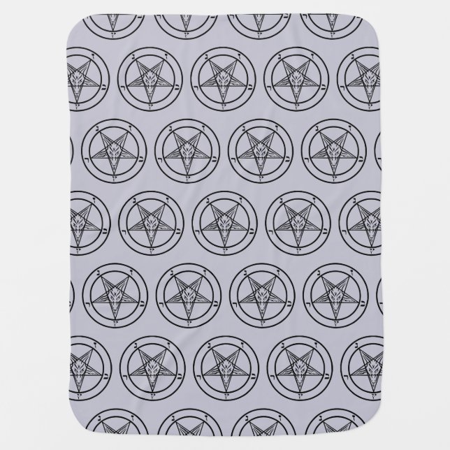 Baphomet Pentagram Baby Blanket in Lavender  (Front)