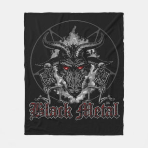 Baphomet Pentagram Black Metal Fleece Blanket