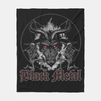 Baphomet Pentagram Black Metal Fleece Blanket