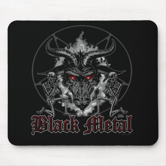 Baphomet Pentagram Black Metal Mouse Pad (Front)