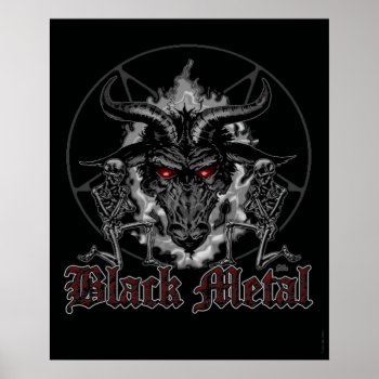 Baphomet Pentagram Black Metal Poster by themonsterstore at Zazzle