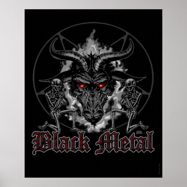 Baphomet Pentagram Black Metal Poster (Front)