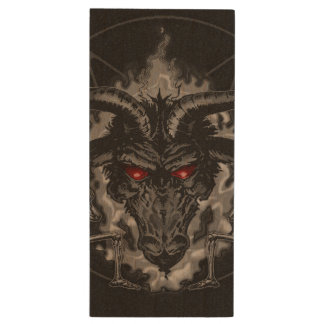 Baphomet Pentagram Black Metal Wood Flash Drive