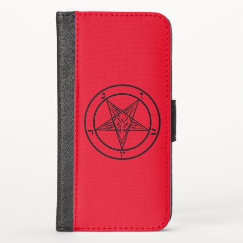 Baphomet Pentagram iPhone XS Wallet Case