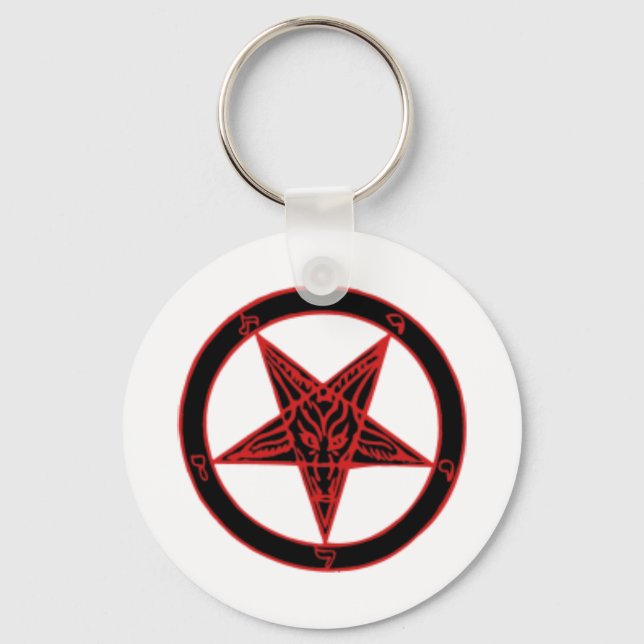 Baphomet Pentagram Keychain (Front)