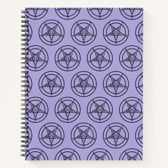 Baphomet Pentagram Lavender Satanic Notebook (Front)