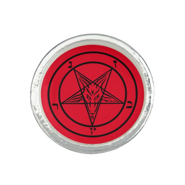 Baphomet Pentagram Ring (Front)
