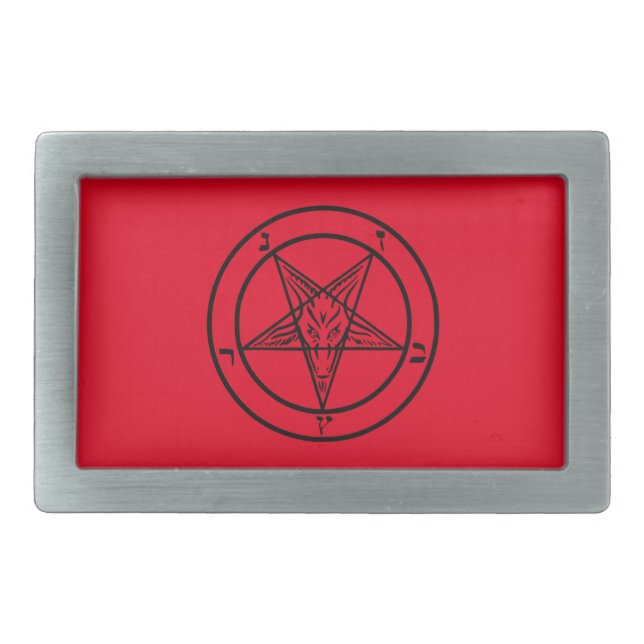 Baphomet Pentagram Satanic  Belt Buckle (Front)