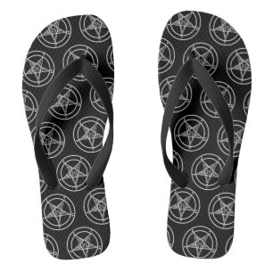 Baphomet Pentagram Satanic Flip Flops