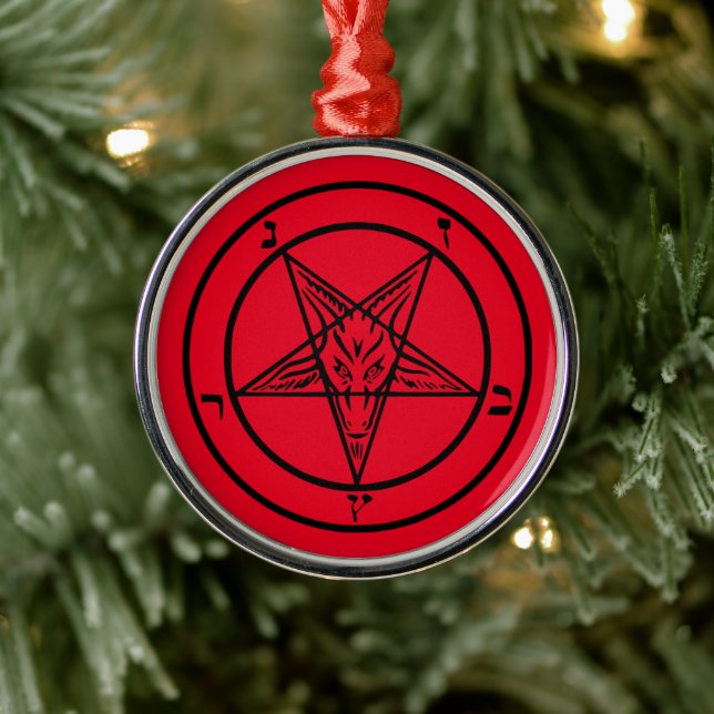 Baphomet Pentagram Satanic Metal Ornament (Tree)