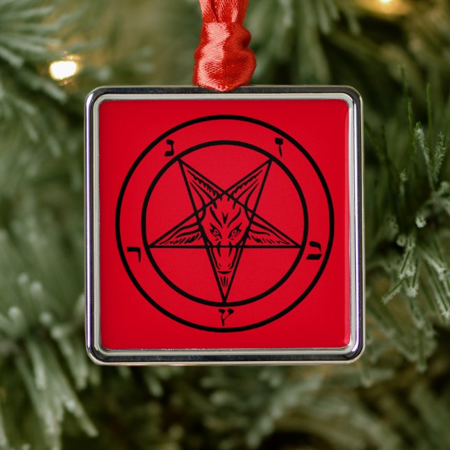 Baphomet Pentagram Satanic Metal Ornament (Tree)