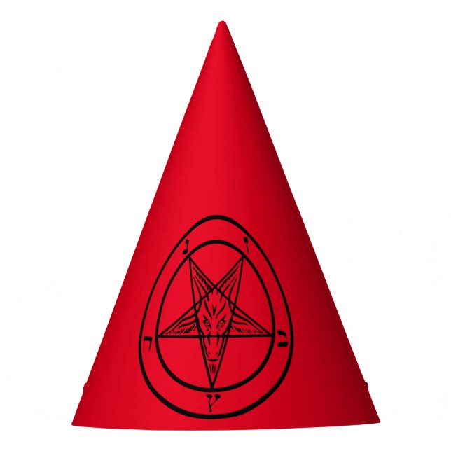 Baphomet Pentagram Satanic Paper Party Hat (Front)
