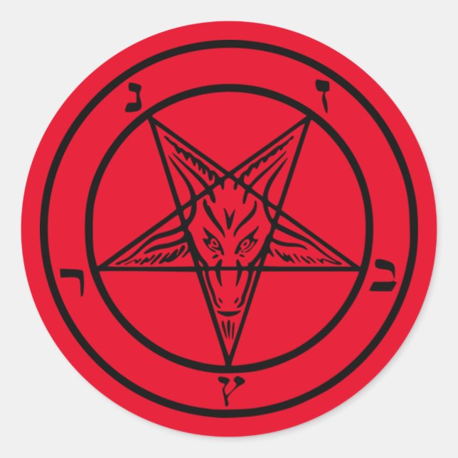 Baphomet Pentagram Satanic Sticker (Front)
