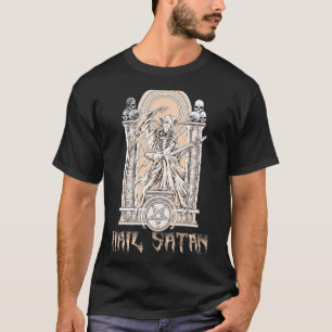 Baphomet play electric guitar Hail Satan Devil 666 T-Shirt