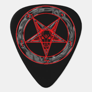 Baphomet (Red, Black, and Grey Swirl) Guitar Pick