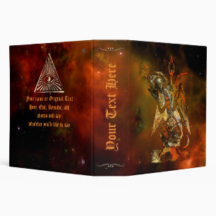Baphomet Red Nebula Illuninated Book of Shadows 3 Ring Binder