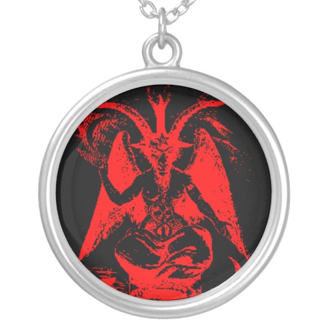 Baphomet Red Sterling Silver Necklace (Front)