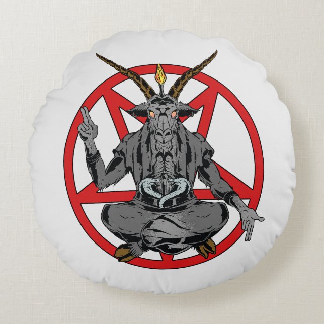 Baphomet roi de l'enfer  round pillow (Front)