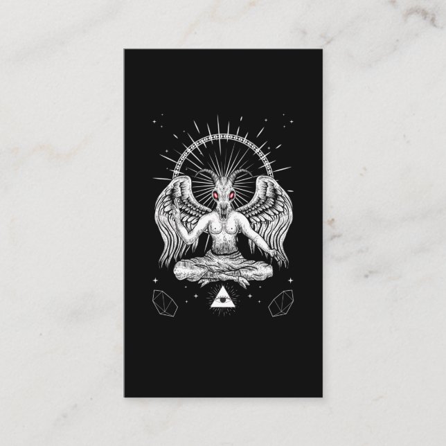 Baphomet Satanic Goat Wings Devil Goth Business Card (Front)