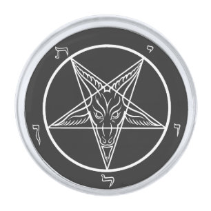 Baphomet Sigil CoS Silver Finish Lapel Pin