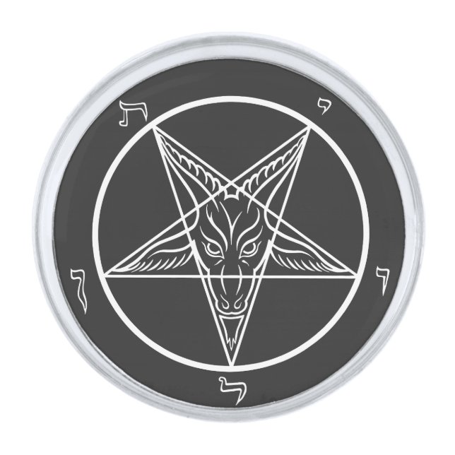 Baphomet Sigil CoS Silver Finish Lapel Pin (Front)