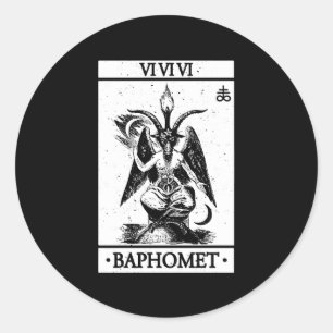 Baphomet Tarot Card Satanic Occul Classic Round Sticker